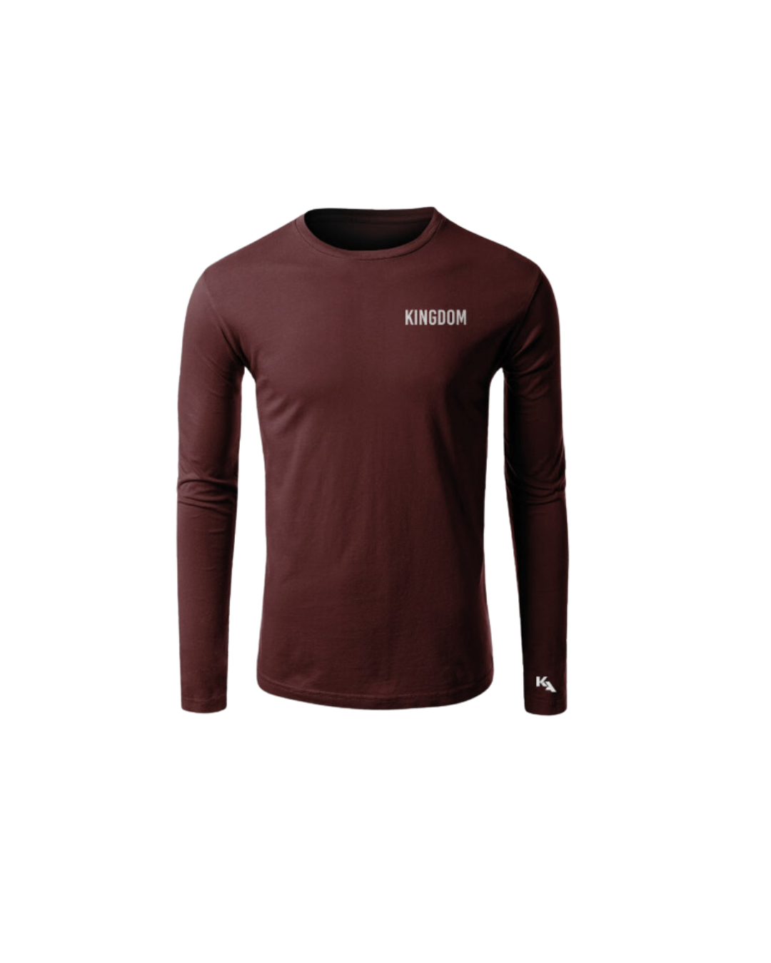Kingdom Left Chest Long Sleeve t-shirt - maroon