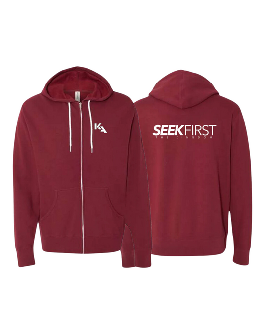 Seek First Full Zip Hoodie Cardinal