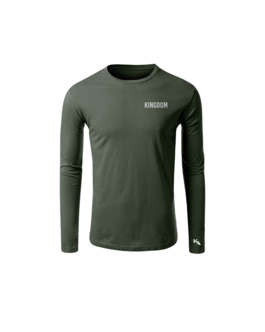 Kingdom Left Chest Long Sleeve T-Shirt  - Military Green
