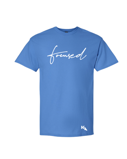 Script Focused Tee Light Blue