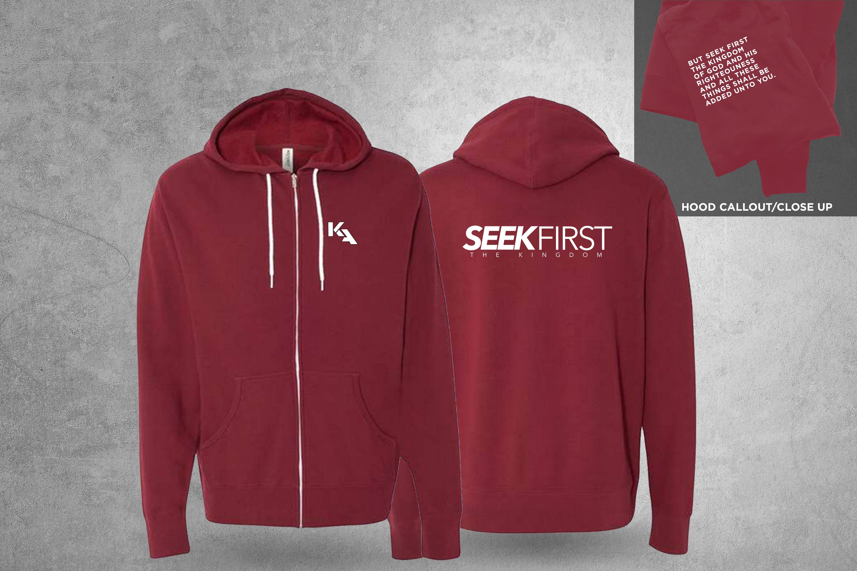 Unisex Lightweight Full-Zip Hooded Sweatshirt - Seek First